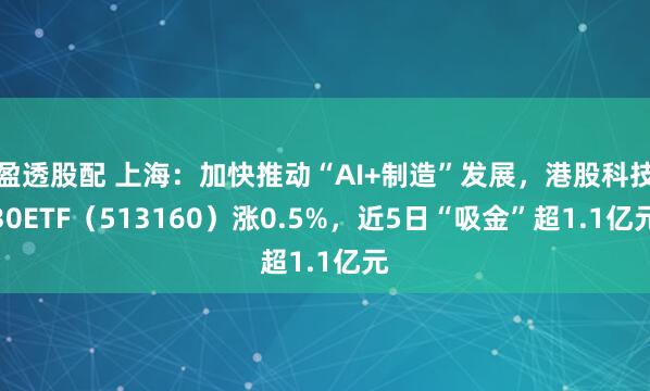 盈透股配 上海：加快推动“AI+制造”发展，港股科技30ETF（513160）涨0.5%，近5日“吸金”超1.1亿元