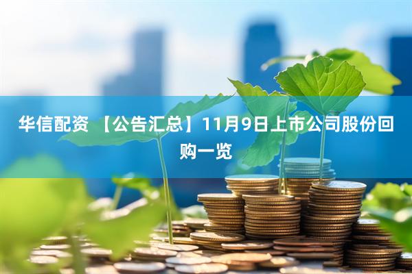 华信配资 【公告汇总】11月9日上市公司股份回购一览